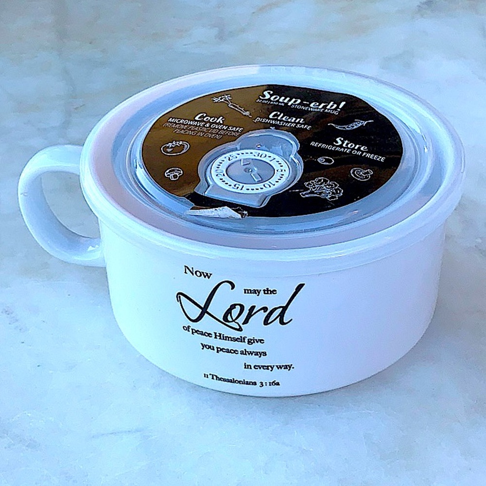 HOME ESSENTIALS SOUP ERB MUG PRAY 11 THESSALONIANS 3:16a NOW MAY THE LORD